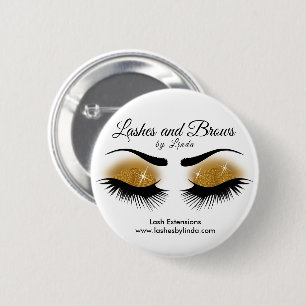 Eyelashes en Brows - Goud Ronde Button 5,7 Cm