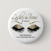 Eyelashes en Brows - Goud Ronde Button 5,7 Cm (Voorkant)