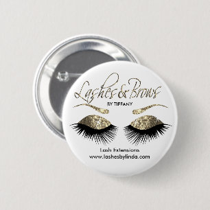 Eyelashes en Brows - Goud Ronde Button 5,7 Cm