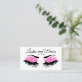 Eyelashes en Brows - Hot Pink Glitter Visitekaartje (Staand voorkant)