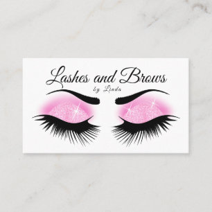 Eyelashes en Brows - Roze glitter Visitekaartje