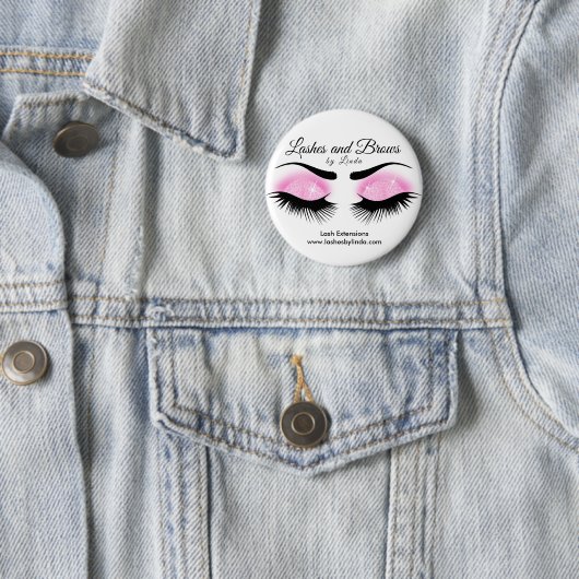 Eyelashes en Brows - Roze Ronde Button 5,7 Cm (In situ)