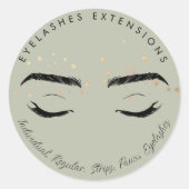 Eyelashes Extensions Faux Folie Stars Packaging Ronde Sticker (Voorkant)