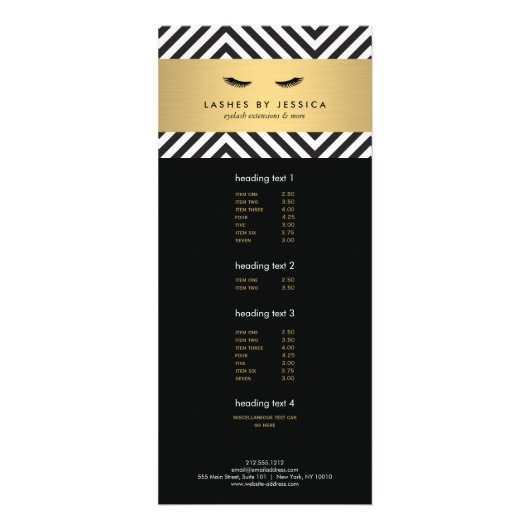Eyelashes Glam avec carte rack Motif en gras (Devant)