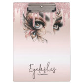 EyeLashes Glam Champagne Dripping Glitter Notitieb Klembord (Voorkant)