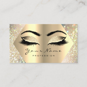 Eyelashes Glitter Makeup Artist Champaigne Gold Visitekaartje