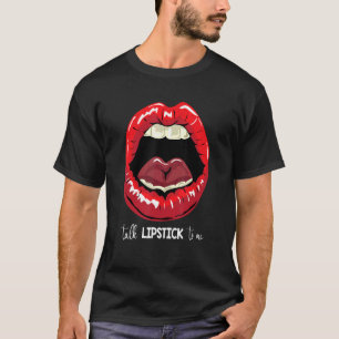 Eyelashes Lips and Tongue Women Kiss Clothes Lip B T-shirt