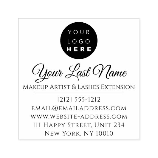 Eyelashes Makeup Artist Custom Logo Name Rubberstempel (Afrduk)