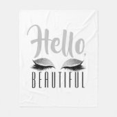 Eyelashes Makeup Hallo Beauful Black en White Fleece Deken (Voorkant)