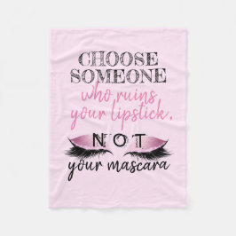 Eyelashes Makeup Roze Girly Quote Fleece Deken