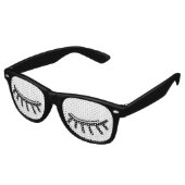 Eyelashes met gesloten ogen retro zonnebril (Gekanteld)