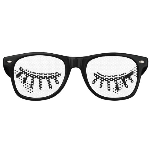 Eyelashes met gesloten ogen retro zonnebril (Voorkant)