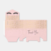 Eyelashes met Gold Glitter op Roze Bedankdoosjes (Uitgevouwen)