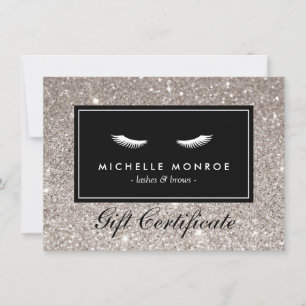 Eyelashes met Silver Glitter Gift Certificate