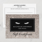 Eyelashes met Silver Glitter Gift Certificate (Voorkant / Achterkant)