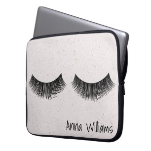 Eyelashes op Terrazzo Pattern Laptop Sleeve