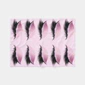 Eyelashes Roze Glitter Girly Fleece Deken (Voorkant (Horizontaal))