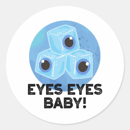 Eyes Baby Funny Ice Eyeballs Pun Ronde Sticker (Voorkant)