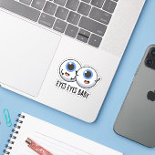 Eyes Baby Funny Ice Eyeballs Pun Sticker (Laptop met iPhone)