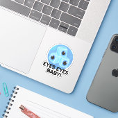 Eyes Baby Funny Ice Eyeballs Pun Sticker (Laptop met iPhone)