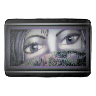 Eyes Behind Oriental Fan Badmat