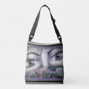 Eyes Behind Oriental Fan Crossbody Tas