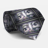 Eyes Behind Oriental Fan Stropdas (Opgerold)