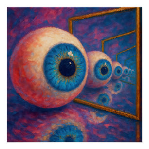 "Eyes Beyond Forever" - Een surrealistisch portret Perfect Poster