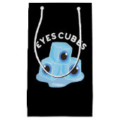 Eyes Cubes Funny Ice Pun Dark BG Klein Cadeauzakje (Voorkant)