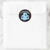 Eyes Cubes Funny Ice Pun Dark BG Ronde Sticker (Tas)