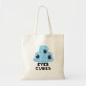 Eyes Cubes Funny Ice Pun Tote Bag (Voorkant)