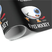 Eyes Hockey Funny Ice Hockey Sports Pun Dark BG Cadeaupapier (Rol Hoek)