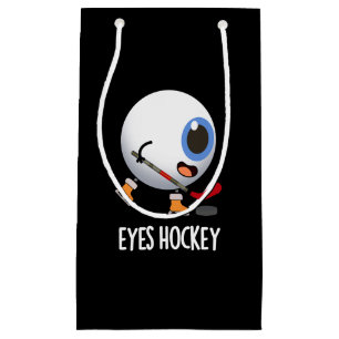 Eyes Hockey Funny Ice Hockey Sports Pun Dark BG Klein Cadeauzakje