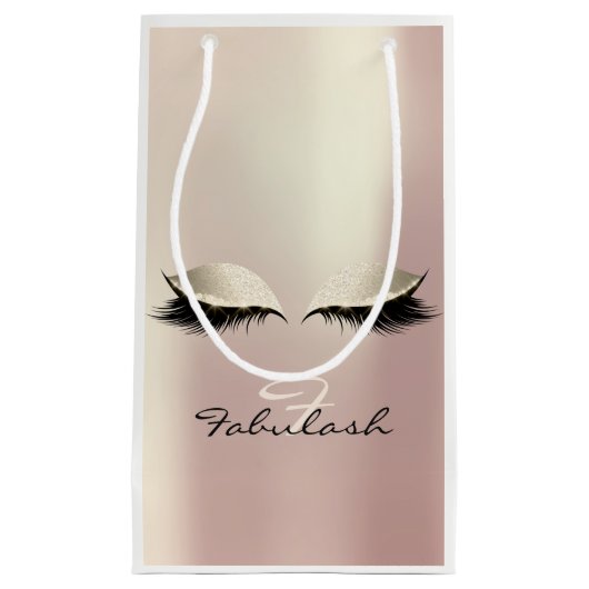 Eyes Lashe Minimal Elegant Naam Monogram Roos Goud Klein Cadeauzakje (Voorkant)