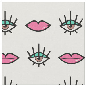 Eyes & Lips Kitschy Pattern Stof
