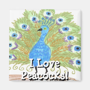 Eyes of India Peacock by Wendy C. Allen Magneet