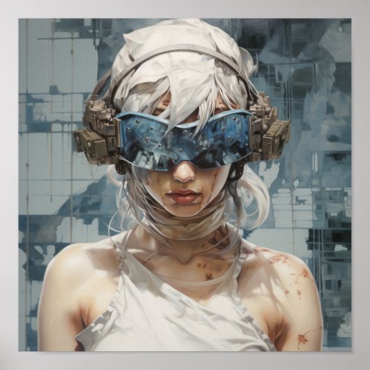 Eyes of Tomorrow : Blind Futuristic Girl Poster (Devant)