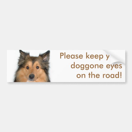 Eyes on the Road Dog Bumpersticker (Voorkant)