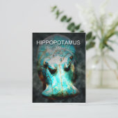 EYGPTIAN BLUE HIPPO BRIEFKAART (Staand voorkant)