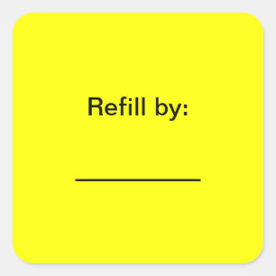 EZ-C Bright Yellow Prescription Refill Sticker