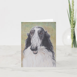 Ez de Borzoi Dog Art Notecard Bedankkaart