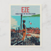 Eze, dorp Cote d'Azur Frankrijk, middellandse zee Briefkaart (Voorkant)