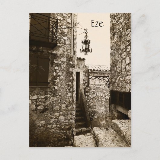 Eze, Provence, une carte postale de rue calme (Devant)