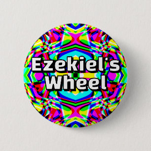 Ezechiëls Wiel - Viervoudige caleidoscoop Ronde Button 5,7 Cm