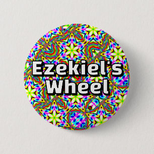 Ezechiëls Wiel - Zesvoudige caleidoscoop Ronde Button 5,7 Cm