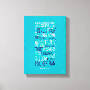Ezekiel 47:12 - "Bladeren voor genezing" Canvas Afdruk