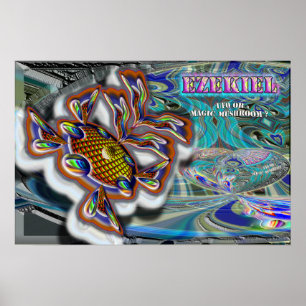 Ezekiel's Wheel UFO of Magic Mushroom poster