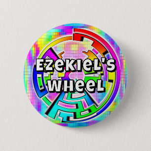 EZEKIEL'S WIEL (je kan de woorden veranderen) Ronde Button 5,7 Cm
