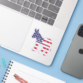 Ezel Amerikaanse vlag Democratisch Sticker (Laptop met iPhone)