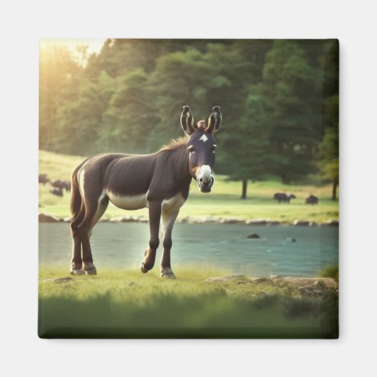 Ezel, Asinus, Jackass, Mule, Burro, WildAss Magneet (Voorkant)